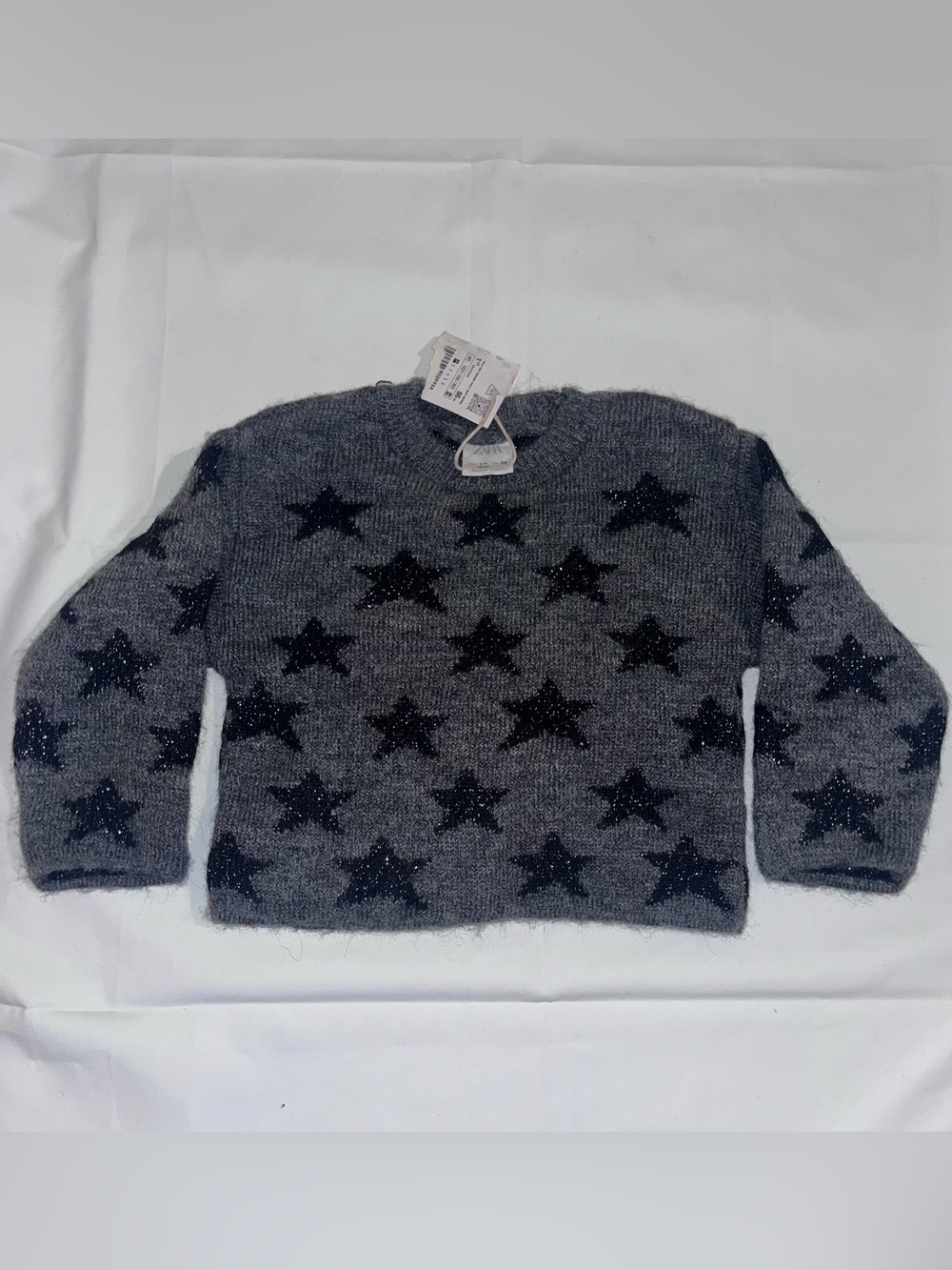 Zara 12M Gray Star Knit Sweater